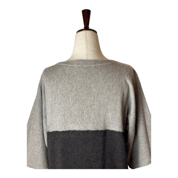Neiman Marcus Cashmere Collection Brown‎ Colorblock Knit Tunic Sweater Dress S - Picture 4 of 10